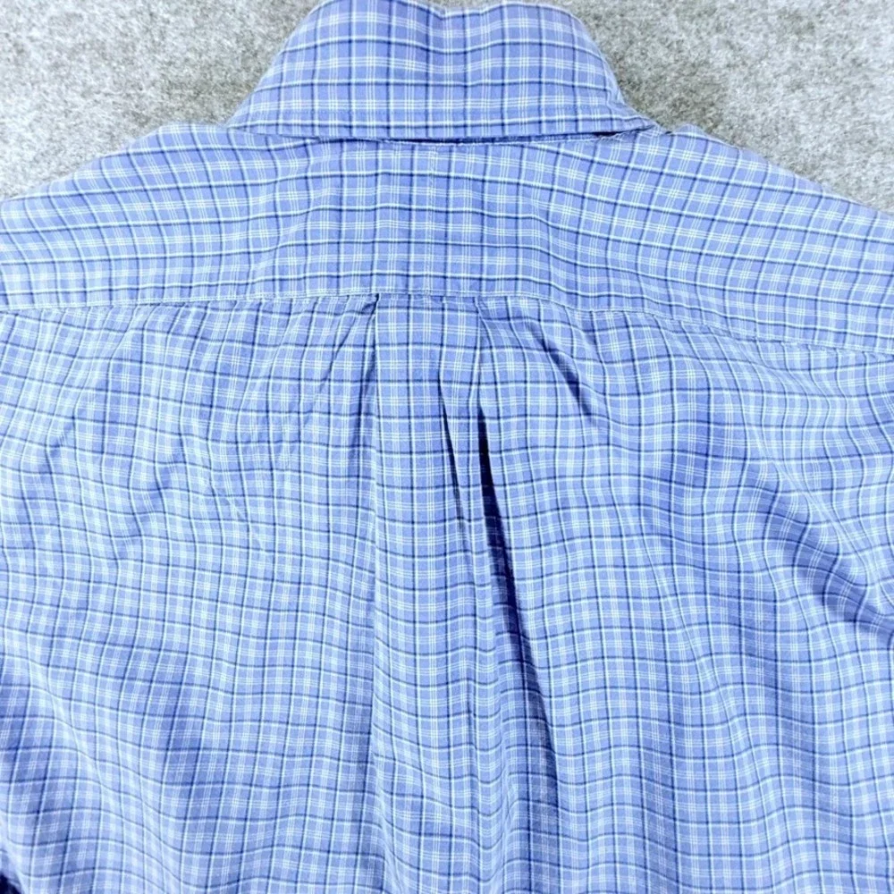 Polo Ralph Lauren Mens Small Blue Plaid Classic Fit Button Down Shirt LS Preppy